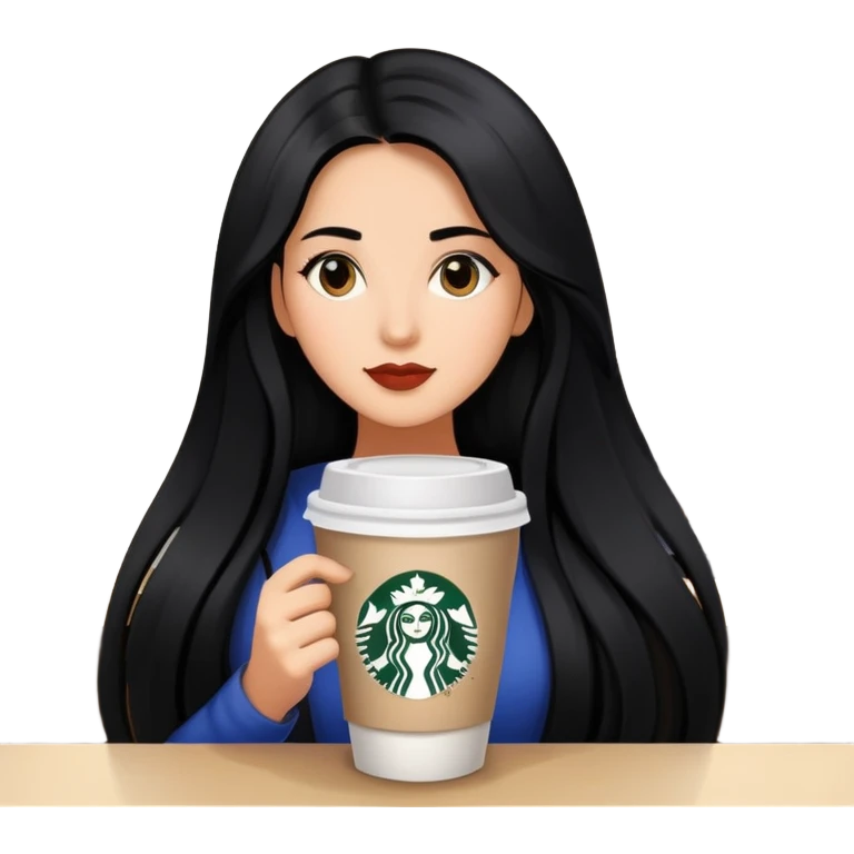 Girl Latina Starbucks hair black  emoji