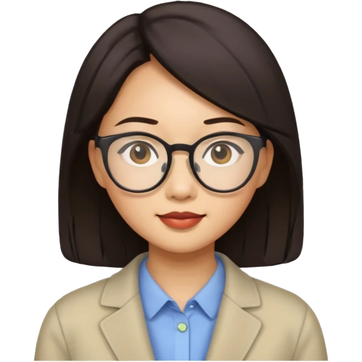 asian woman with glasses emoji