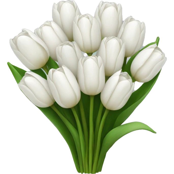white tulip bouquet  emoji