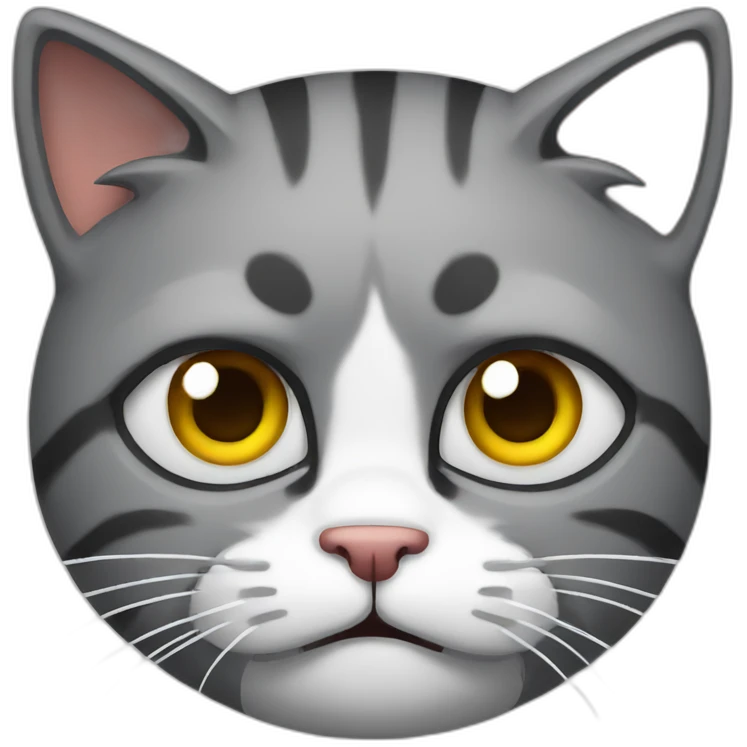 Angry cat with pierced ears emoji
