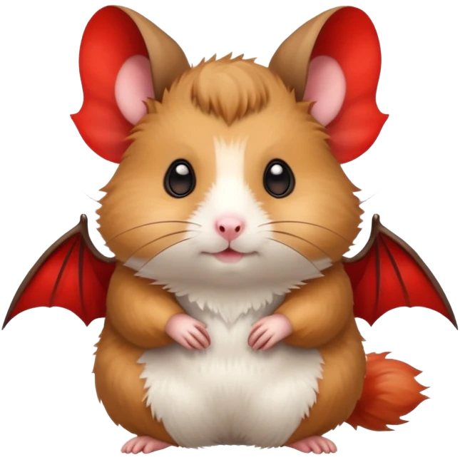 Hamster with red bat wings and horns emoji