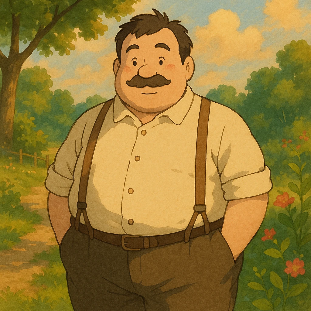 portly man in shirt and trousers emoji