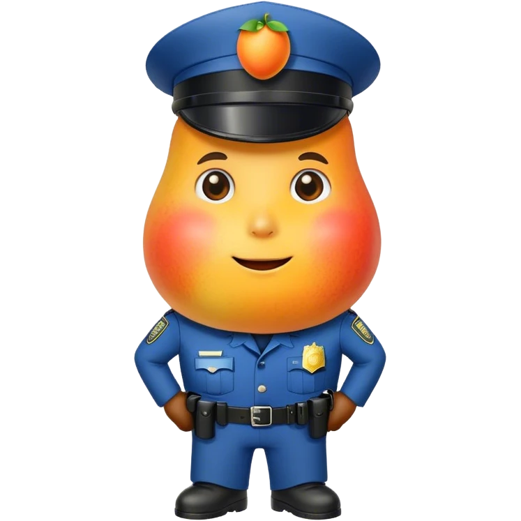 Mango in politie uniform emoji