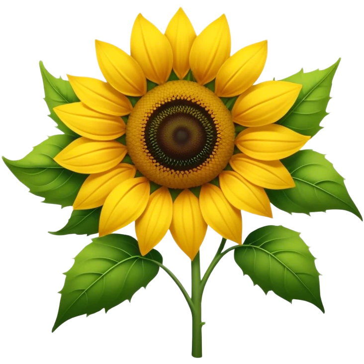 Cinematic Realistic Sunflower Emoji, Tall and bright, with a large, golden-yellow blossom facing the sun, its broad, textured petals surrounding a dark center. The sturdy green stalks and leaves frame the vibrant flower, while a gentle breeze causes the petals to sway. Soft glowing outline, capturing the essence of sunshine and warmth in a cheerful, towering sunflower! emoji