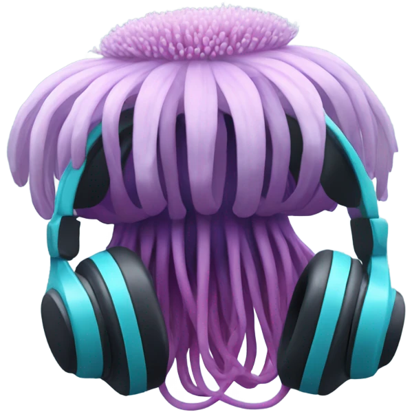 sea anenome with headphones emoji