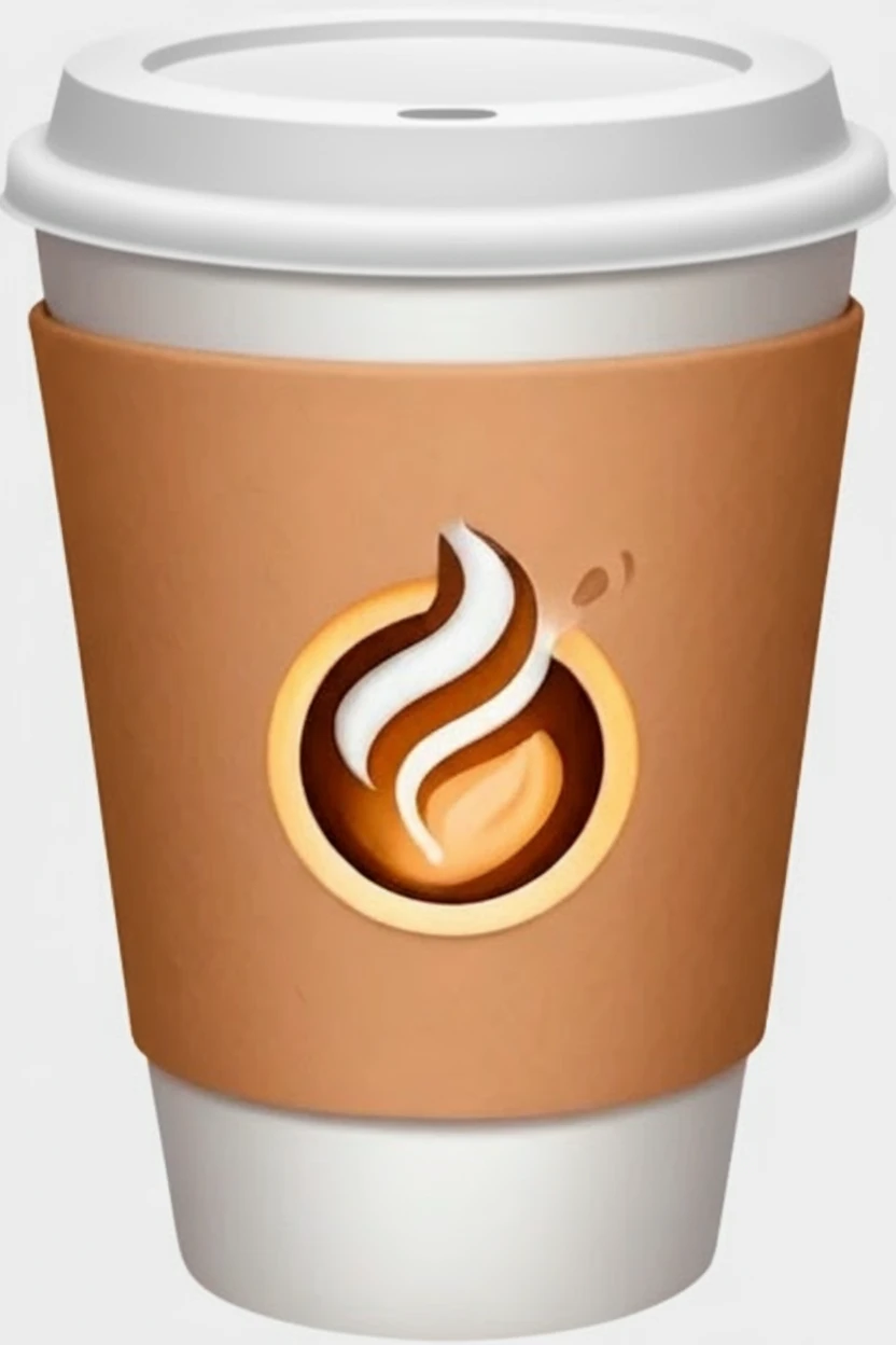 Нарисуй точно такой же стаканчик кофе, только пусть он будет закрытый, сверху крышкой, без фона emoji