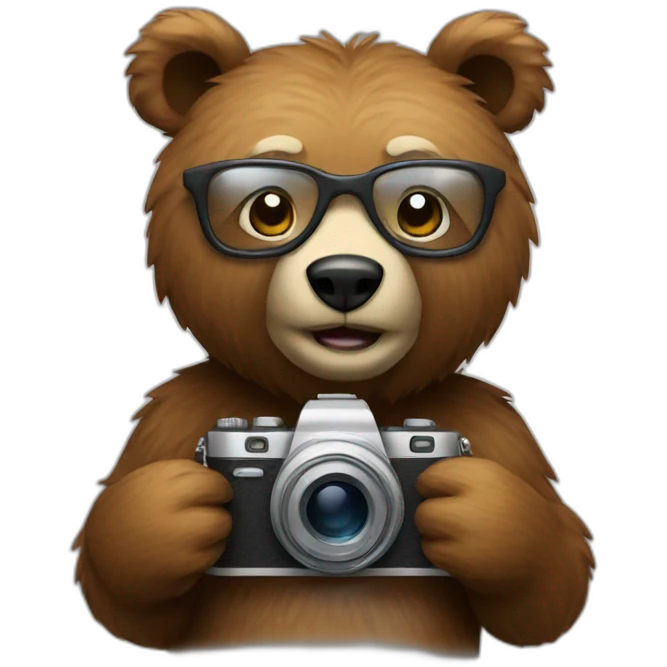 bear with photocamera emoji