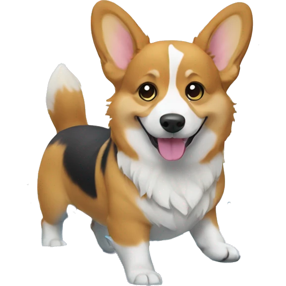 corgi in a puddle of water emoji