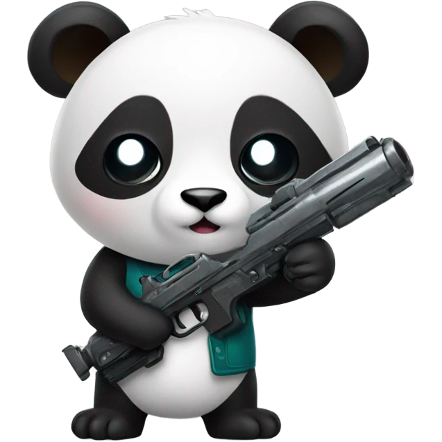 Panda with a ray gun emoji