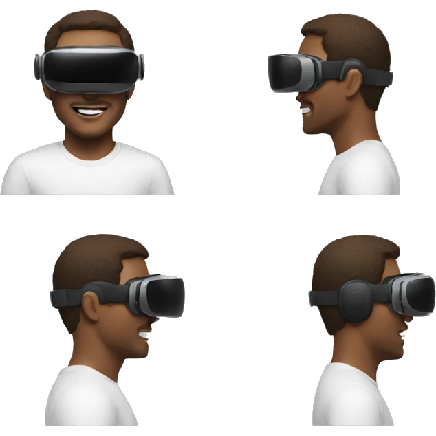 men with virtual reality emoji
