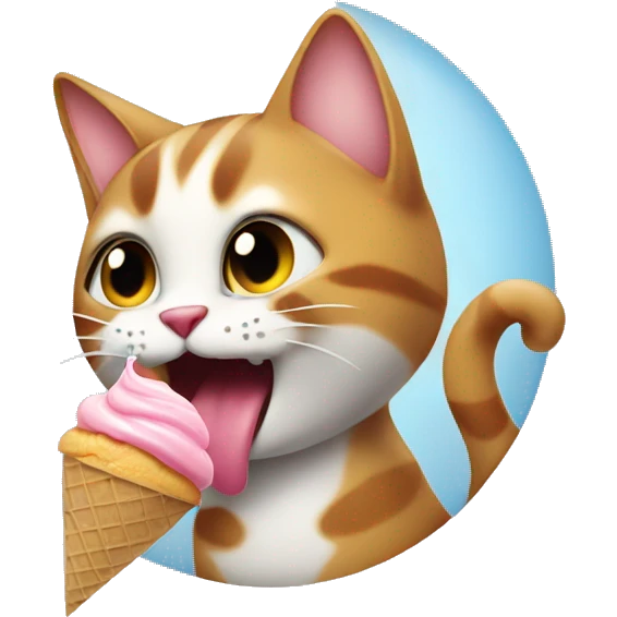 cat licking ice cream emoji