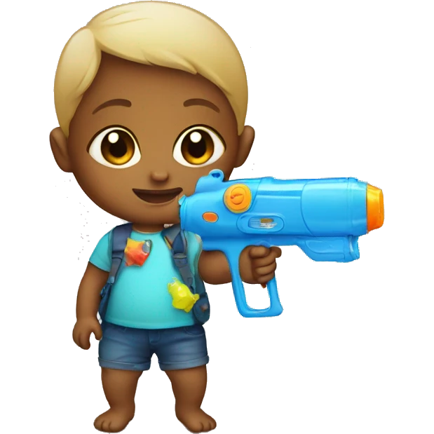 baby with a water gun  emoji