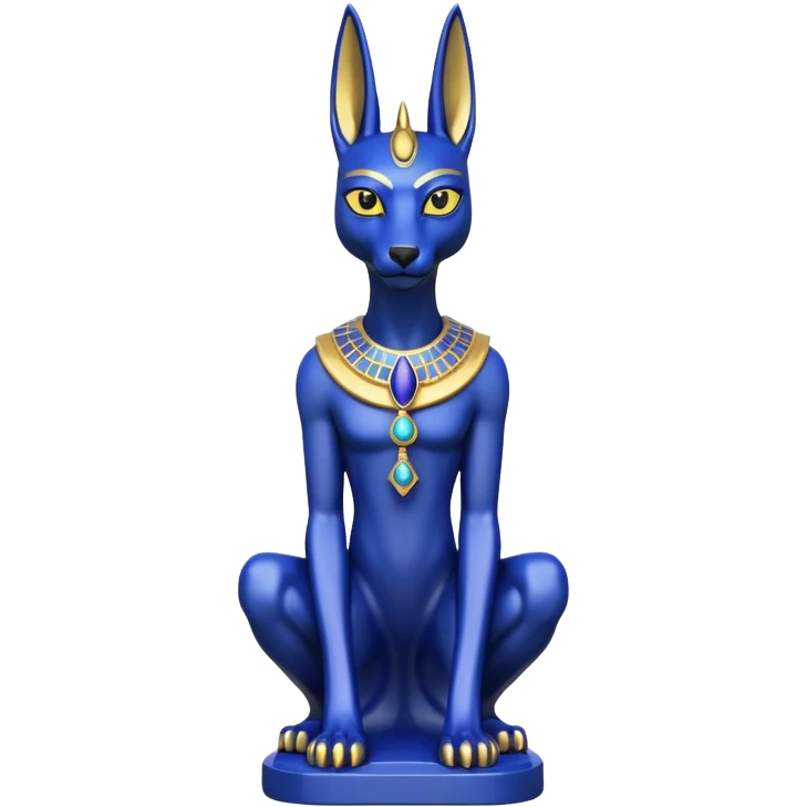 Ancient lapis gold lovely alien anubis immature-aged staged formally posed statue  emoji