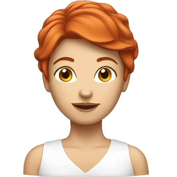 A red short hair white woman  emoji