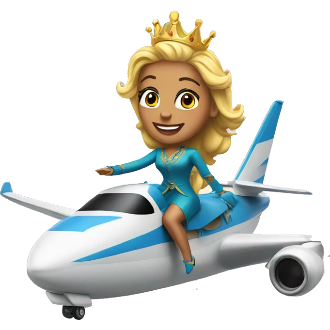 Queen riding on a jet emoji