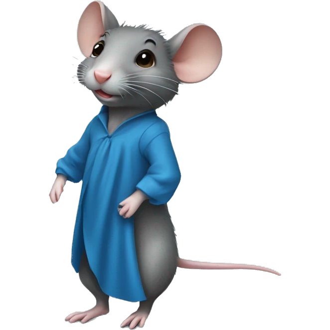 rat with beautiful blue dress emoji