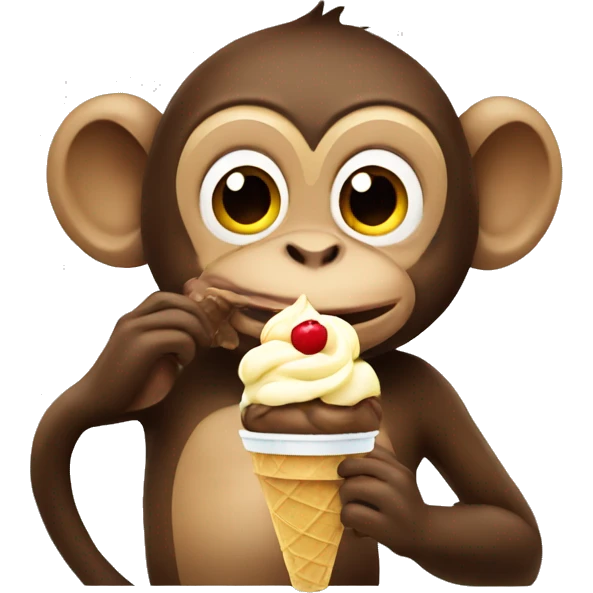 monkey eating ice cream emoji