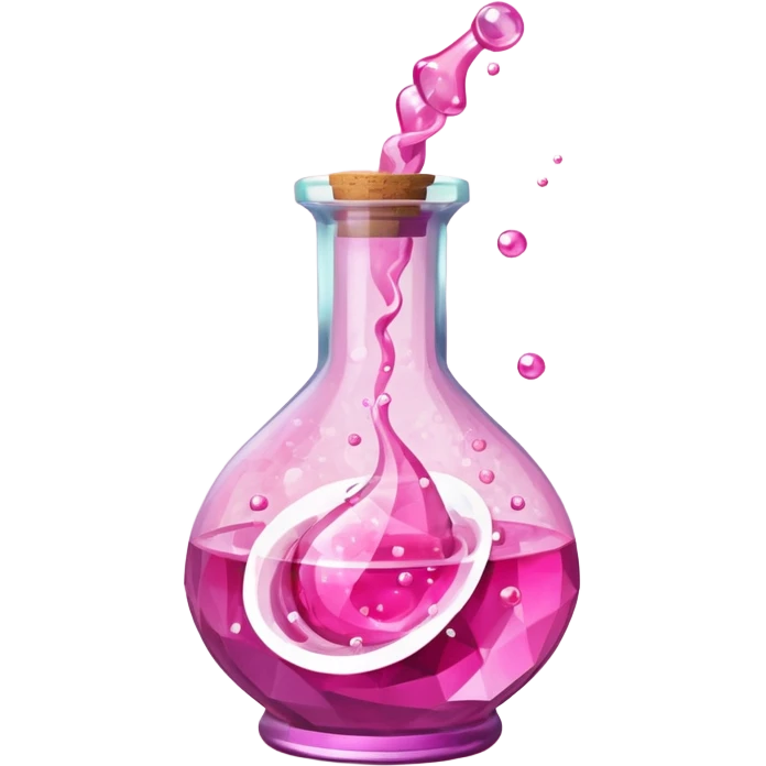pink Magic Fantasy Potion, Glass Low Poly emoji