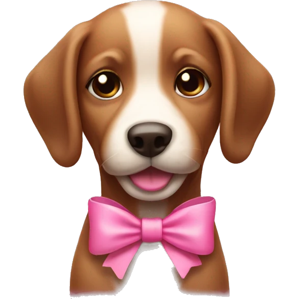 Brown puppy with a pink bow emoji