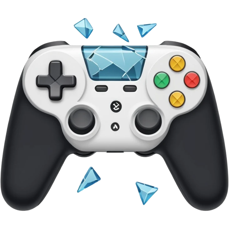 white game controller shattered emoji