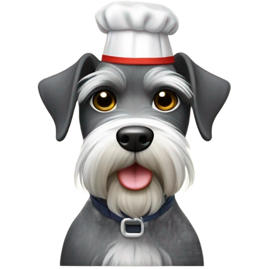 Schnauzar con un gorro de cocina emoji