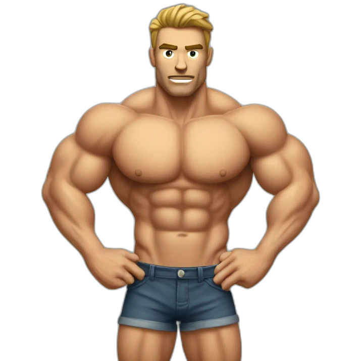 Shredded muscular manly man sweaty emoji