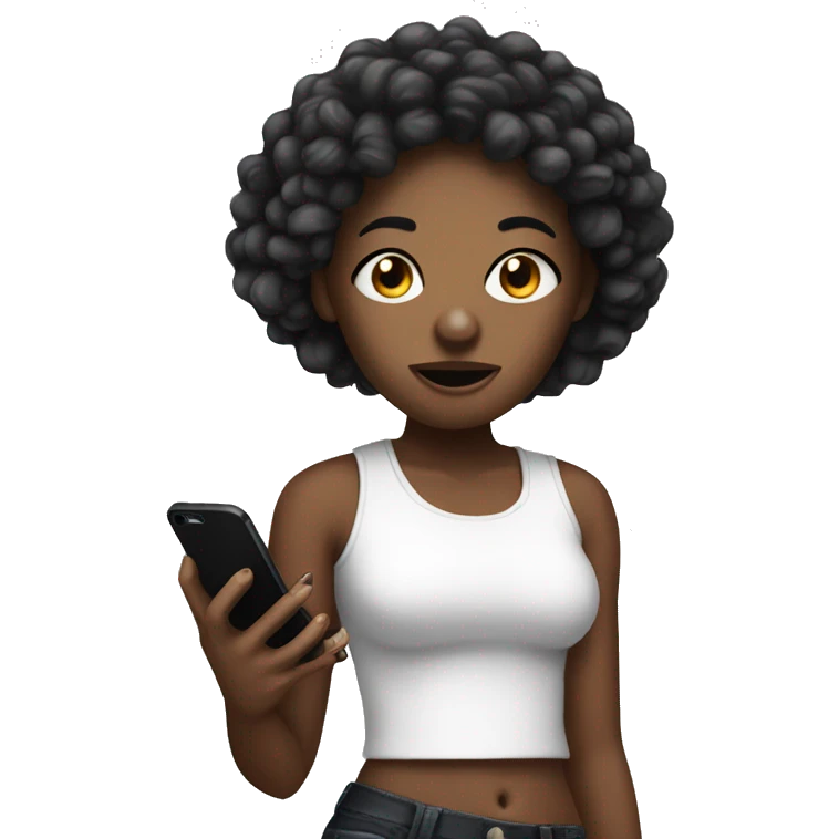 Baddie with I phone  emoji