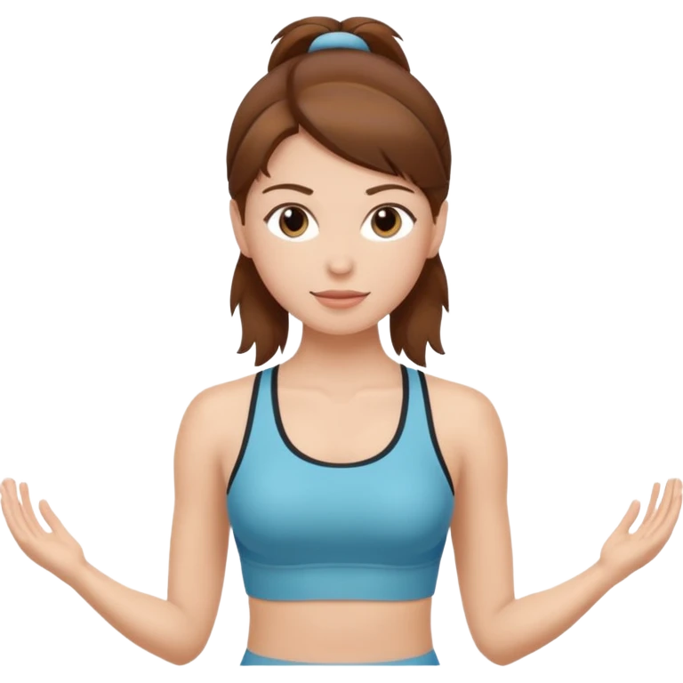 Pilates girl brown hair emoji