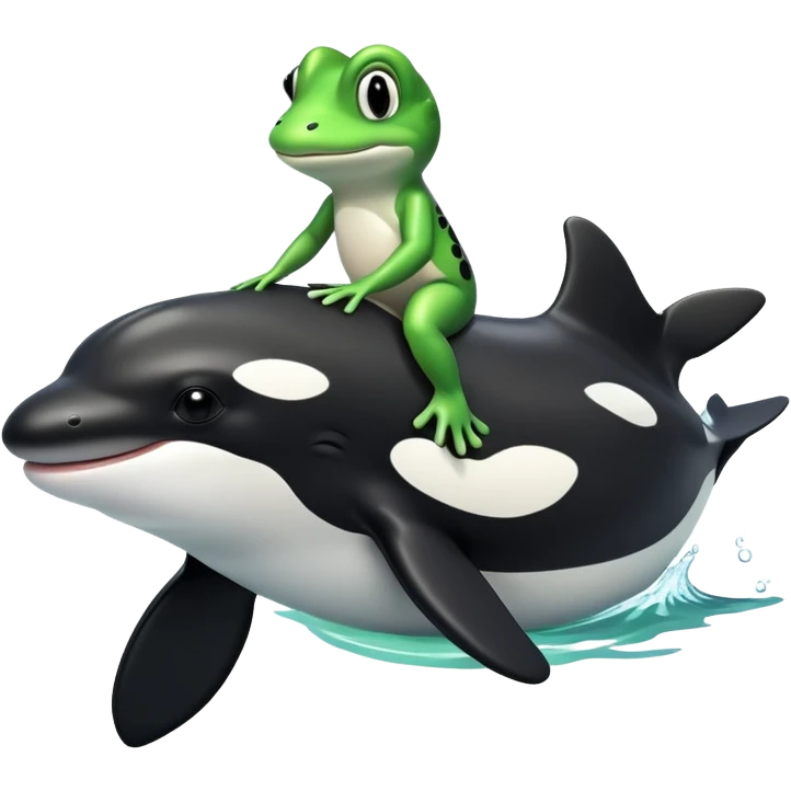 Frog ridding an orca  emoji