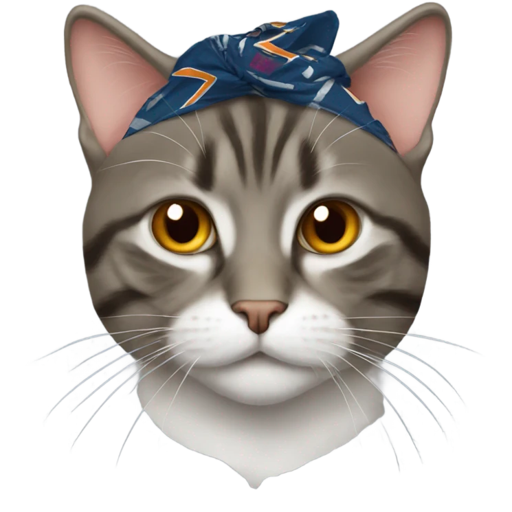 cat with virginia tech bandana  emoji