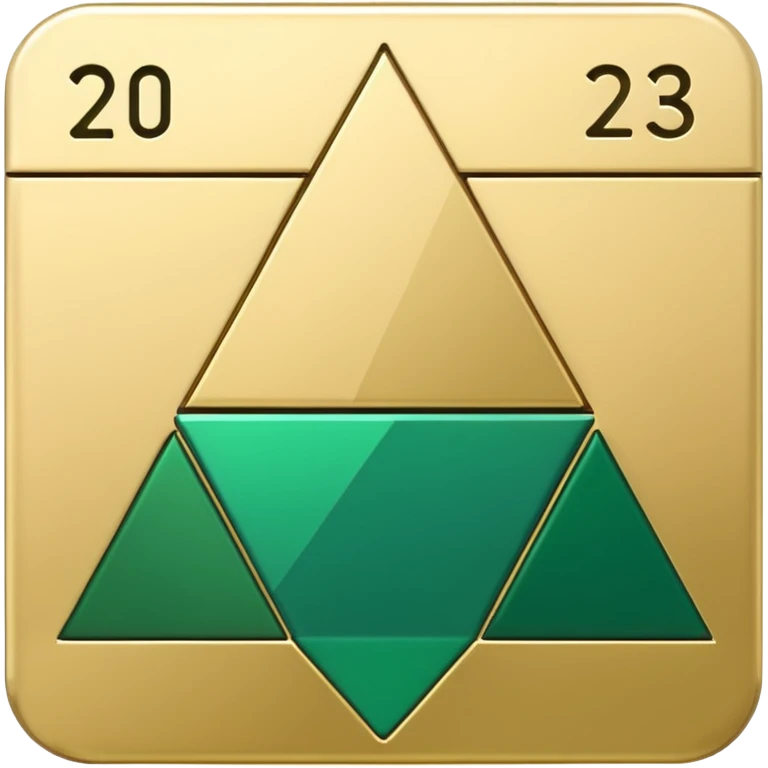 calendar check with golden and green colours emoji