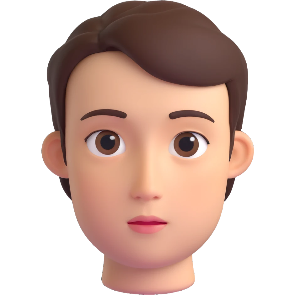 3D emoji of a person, neutral expression, realistic details, inspired by reference photo emoji