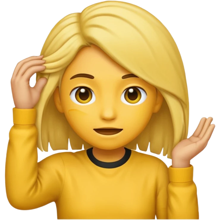 Emoji putting hair behind its ear  emoji