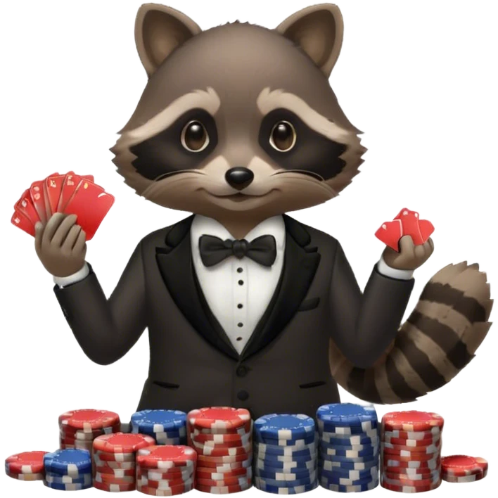 Racoon in the casino emoji