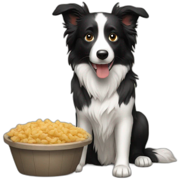 Border collie eating a Little dog  emoji