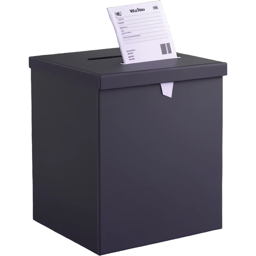 German Wahlbox with ballot paper emoji