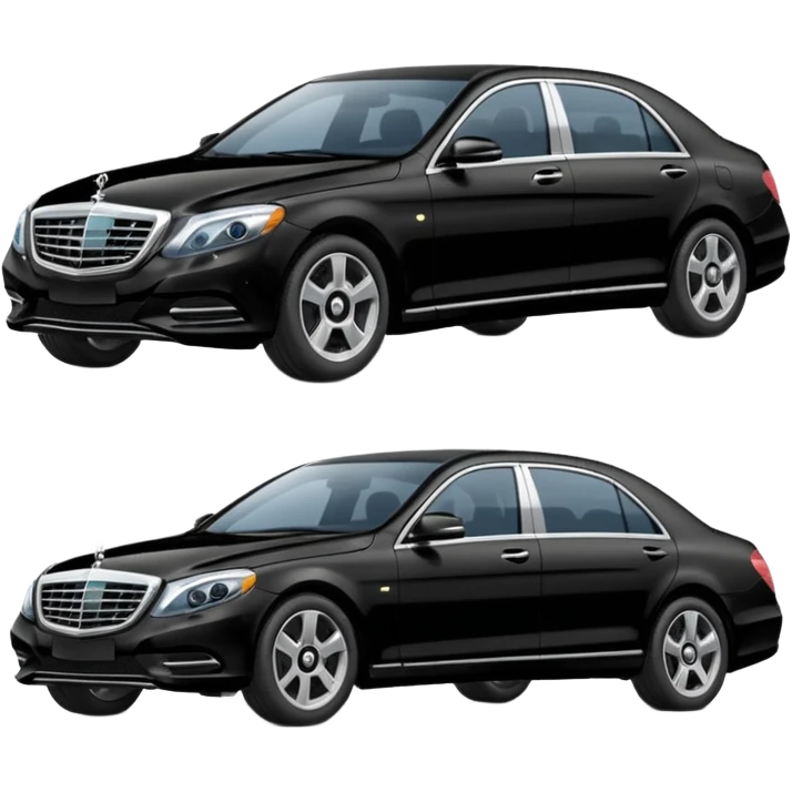 Crée-moi une voiture noire, berline, très classe La voiture  en long 2025classe S. emoji