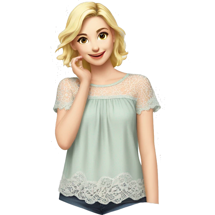 Cute top with lace emoji