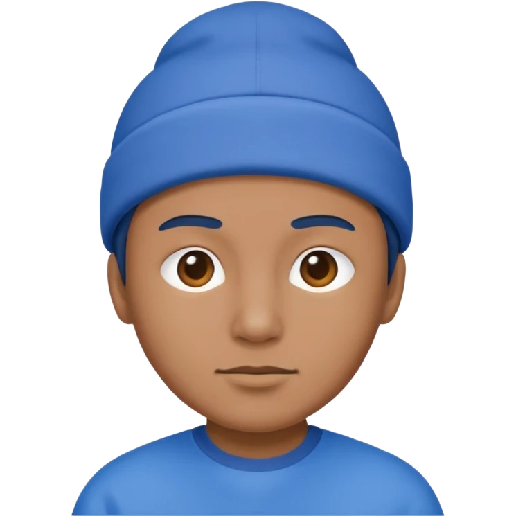 a crip wearing blue emoji