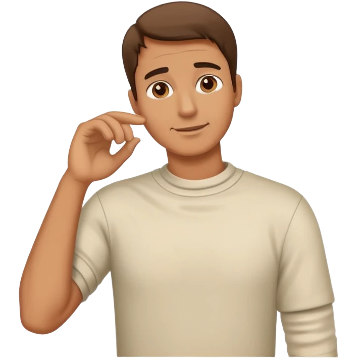 Guy holding his hand around his neck  emoji