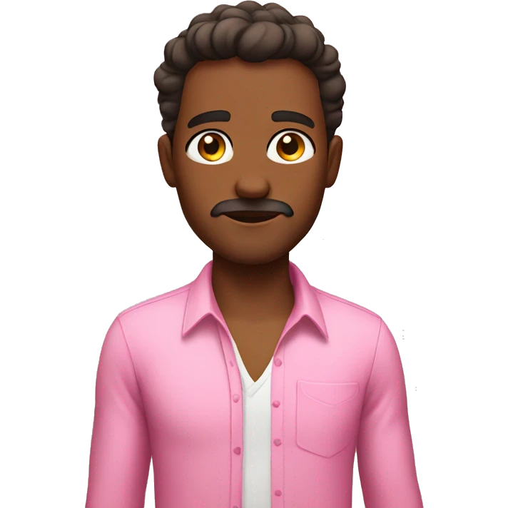 Brown skin, Big chest, pink shirt emoji