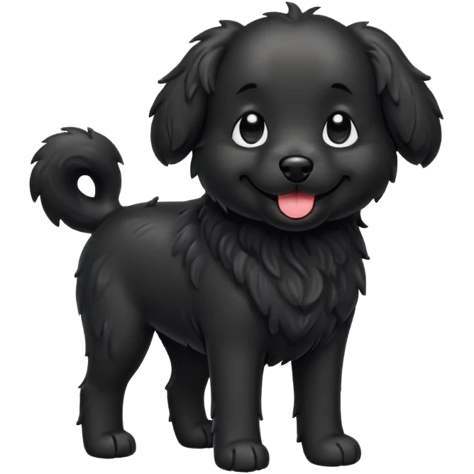 Full black dog full body emoji emoji
