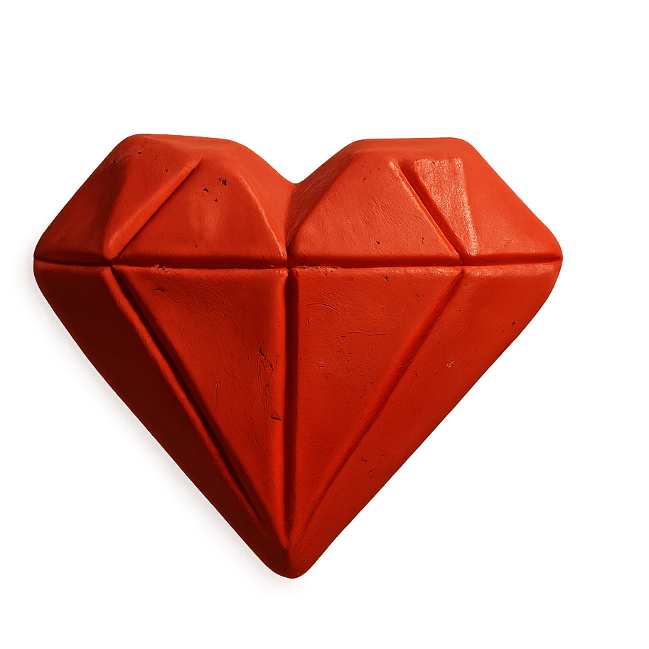 red diamond heart in claymation style emoji