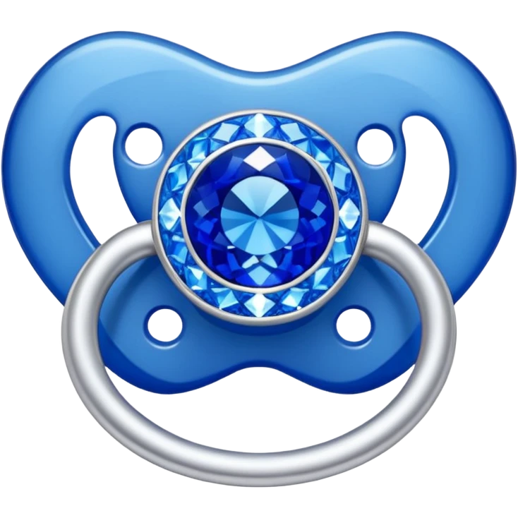 Swarovski Crystal sapphire pacifier emoji