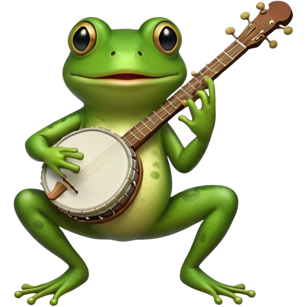 Frog playing a banjo emoji