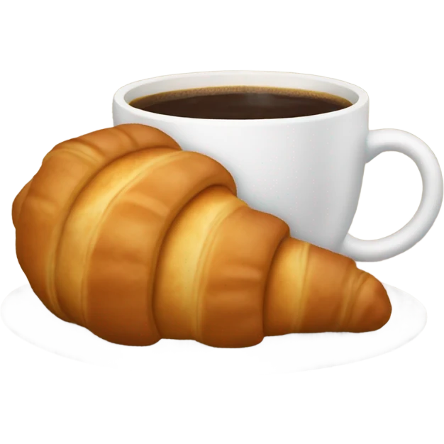 Croissant with a cup of coffee emoji