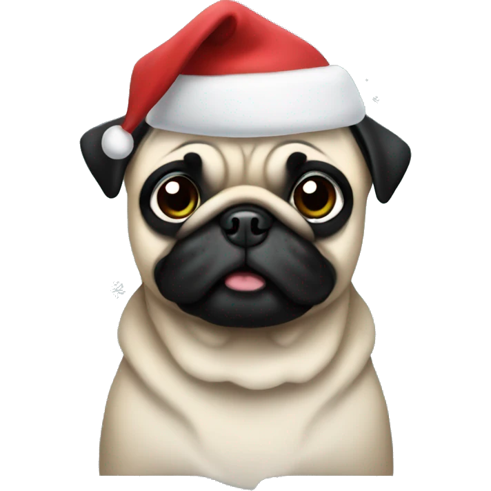 Christmas pug emoji