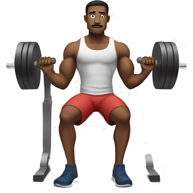 a man in a tank top doing bench press  emoji
