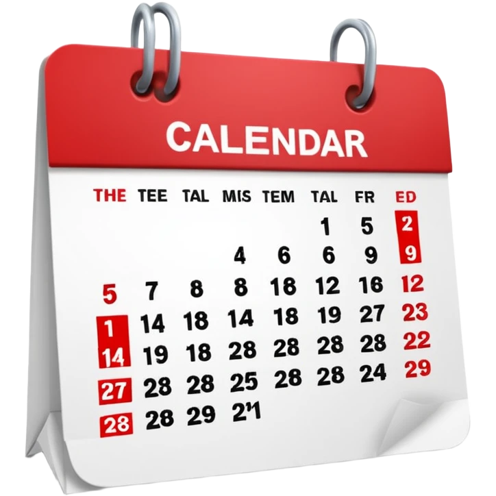 un calendrier avec une date entourée. emoji