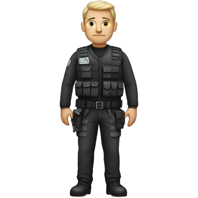 man standing full body with stab vest  emoji